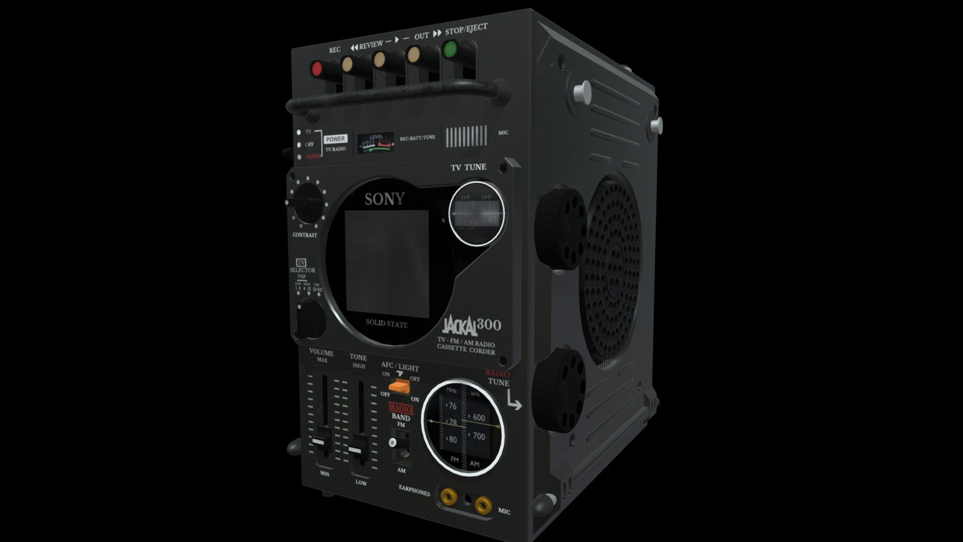 Sony FX-300 Jackal TV FM AM Cassette Recorder - 3D model by