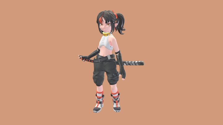 Game ready Girl_Happy 3D Model