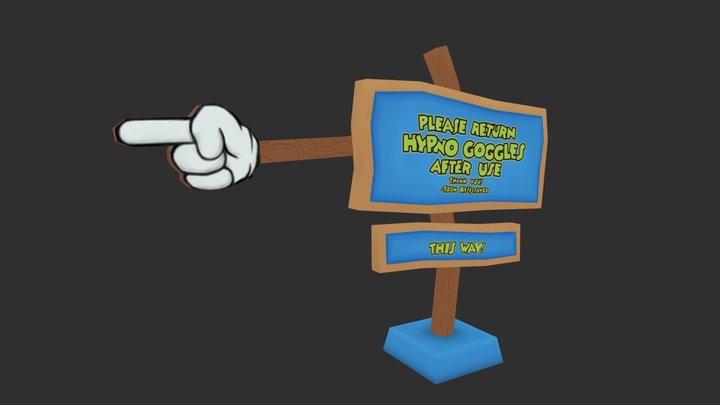 Toontown: Hypno Goggle Return Sign 3D Model