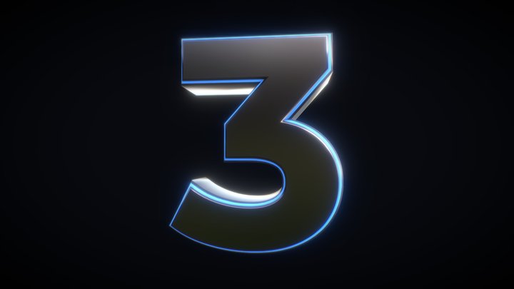 3D Number - 3 (THREE) 3D Model