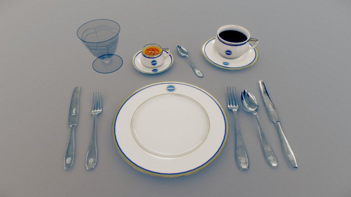 DZR Porcelain & Silverware Items 3D Model