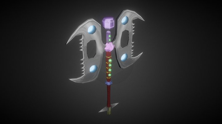 WOW weapon double bladed axe 3D Model