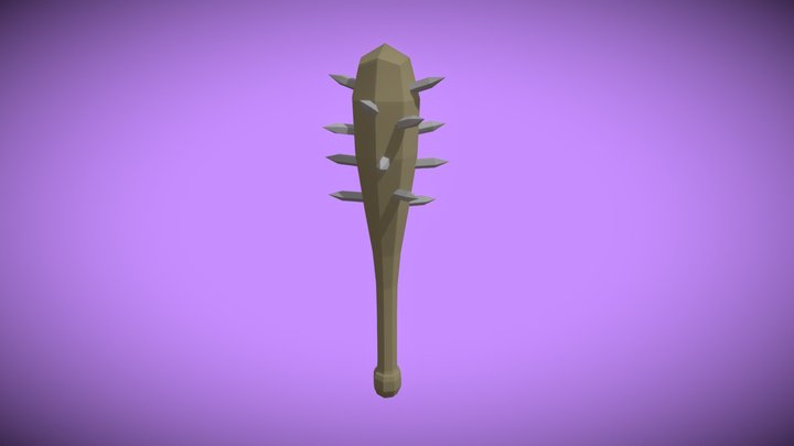 Stylized Low-Poly Spiked Club 3D Model