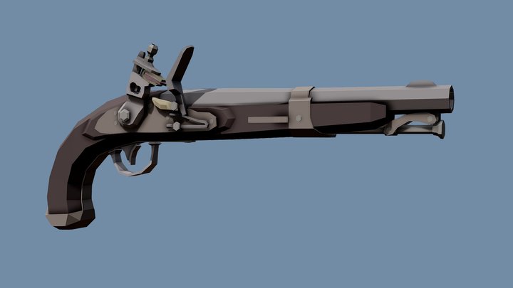 3D model Flintlock Blunderbuss 01 Classic VR / AR / low-poly