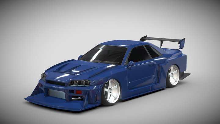 Nissan Skyline GT-R R34 LBWK 3D Model