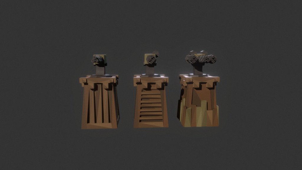 Defense Tower 3D Low Poly Assets