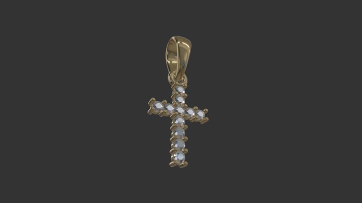 Diamond Cross Pendant 3D Model
