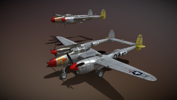 Lockheed P-38 Lightning - Beautiful Bitch 3D Model