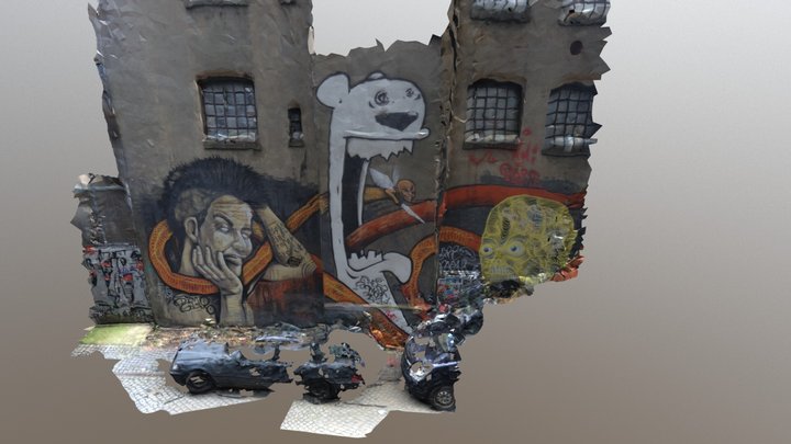 Hamburg Gängeviertel Graffiti 3D Model