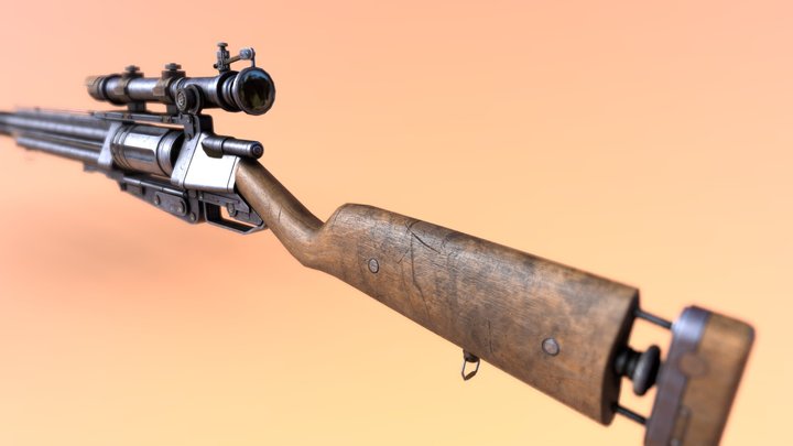 Wild West Rifle 3D Model