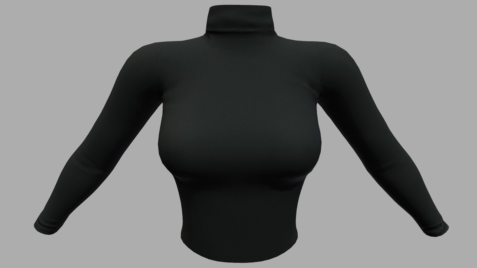 Female Black High Neck Bodycon Top - Buy Royalty Free 3D model by 3dia ...