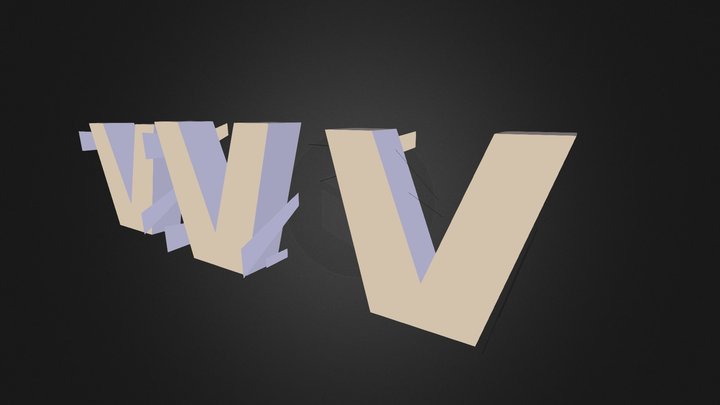letter v 3D Model