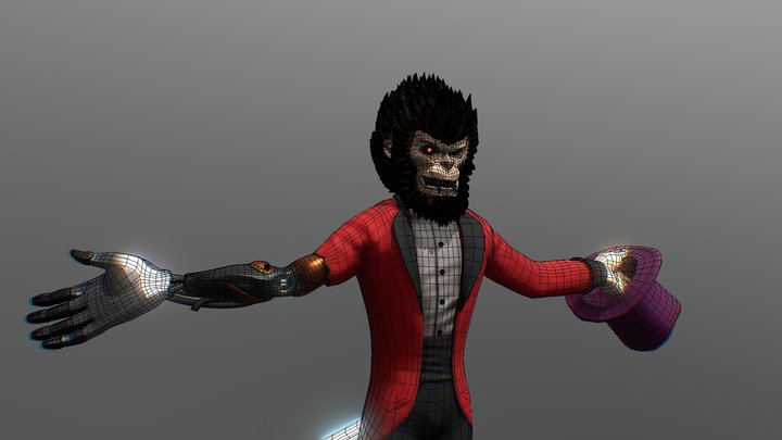 The Circus Master of Ceremony Monkey 3D Model