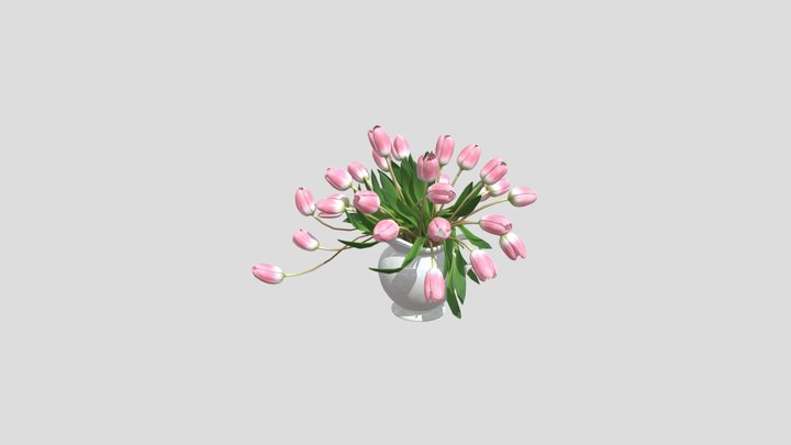 Pink Tulip Ceramic Vase – Free 3D Model STL