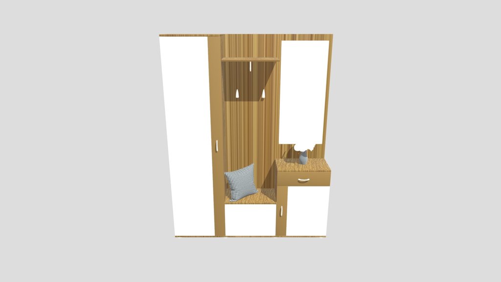 Wooden Hallway Coat Hanger Set