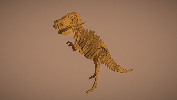 Wood T.rex 3D Model