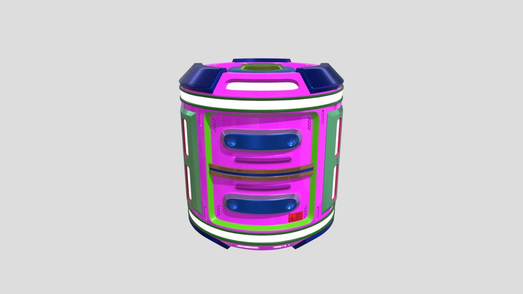 Scifi Barrel Battery Cell Lab Equipment