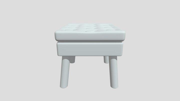 Lounge Chair Ottoman with Smooth Mesh 3D Model
