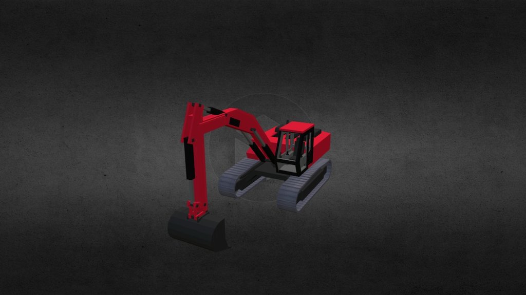 Red Excavator Blockbench