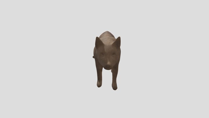 Wood Wolf Toy 3D Model