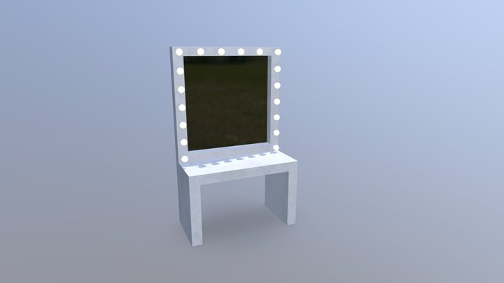 Makeup Dresser White 3D Model