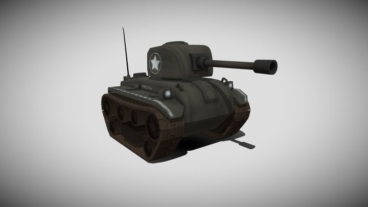World War Tank Cartoon 3D Model