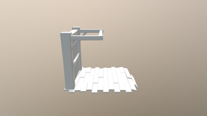 Library rack with floor board (Not textured) 3D Model
