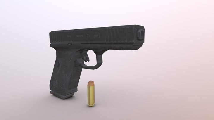 Pistol PS1 Style 3D Model