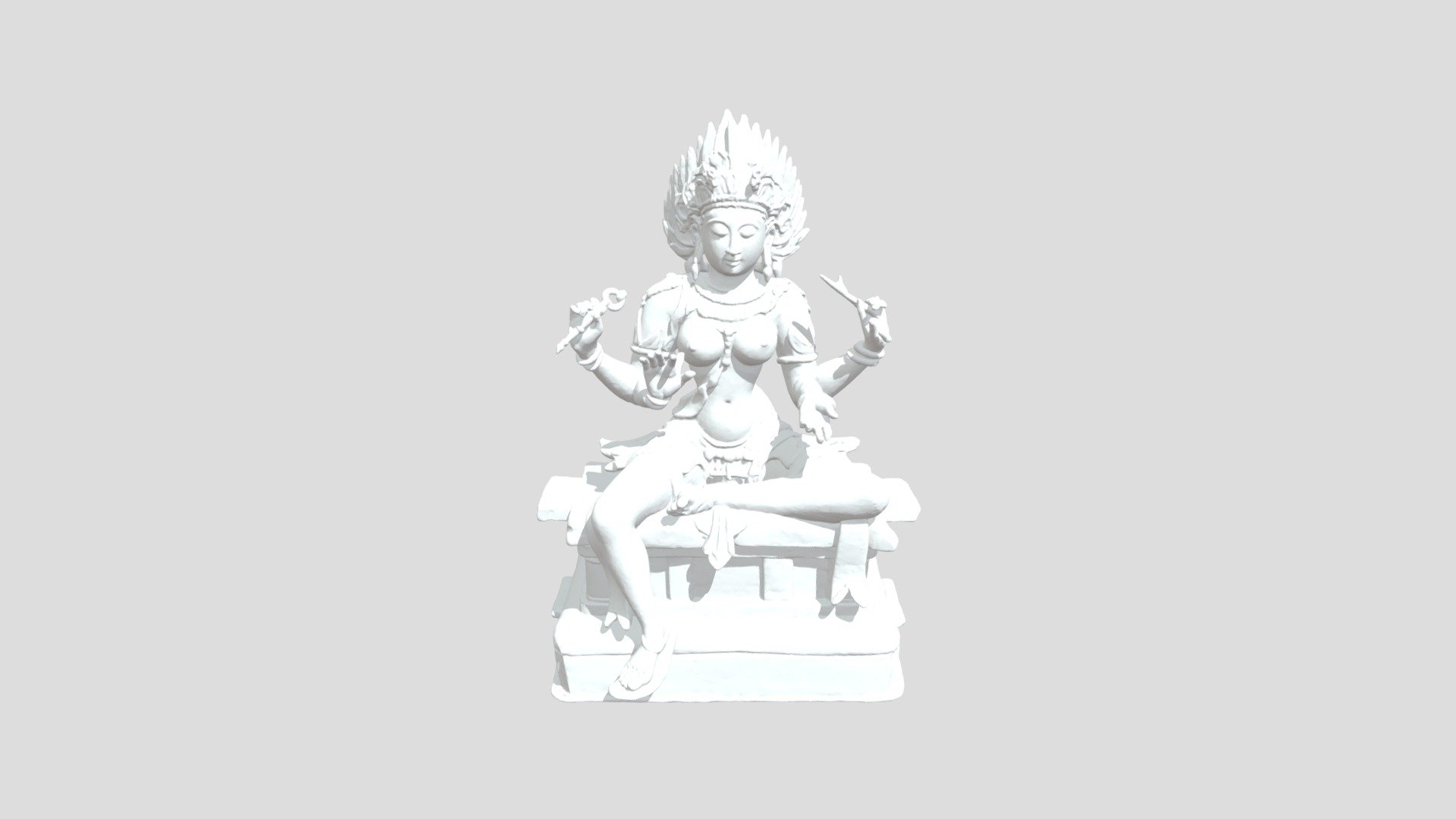 Seated Divinity Statue KAALI - Download Free 3D model by ...