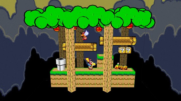 Super Mario World - Forest of Illusion Scene 3D Model