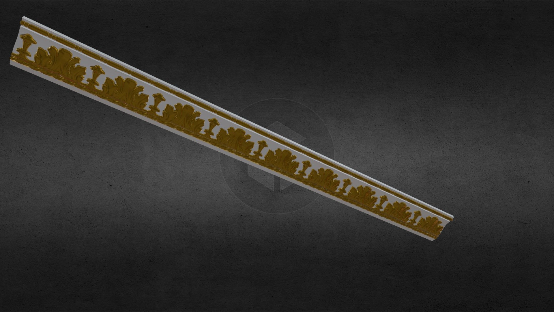 Patterned Cornice Gypsum Plaster 078 — Sketchfab embed 3D viewer