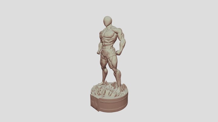 Male body muscular 3D Model