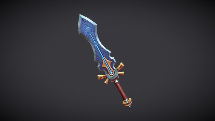 Handpainted Sword 3D Model