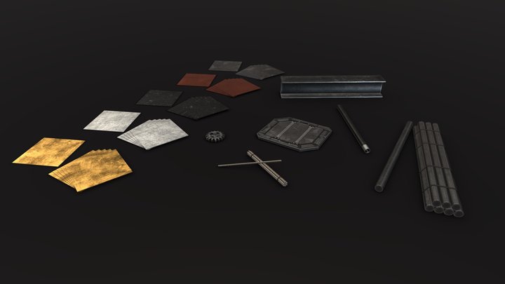 High Tech Crafting Pack - Metal Components 3D Model