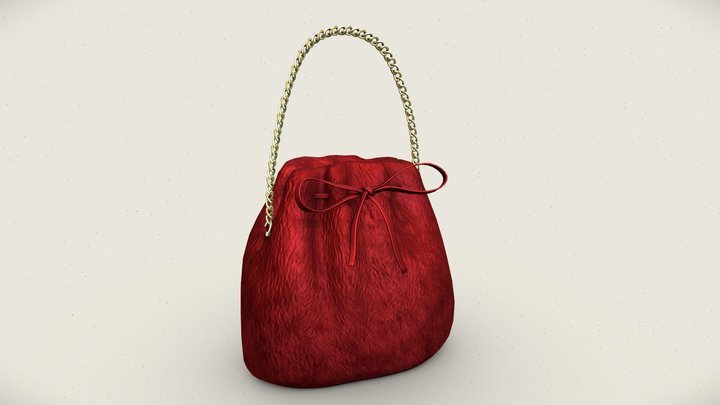 3D model Chanel Hobo Bag Red Suede VR / AR / low-poly