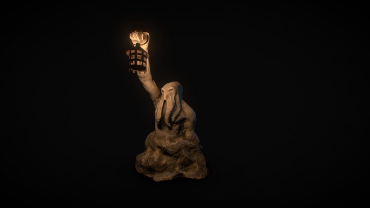 Crude Sea Guard Statue 3D Model
