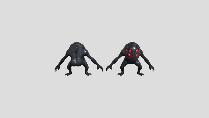 Multi-eyed black monster concept 3D Model