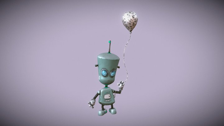 Robot with balloon 3D Model