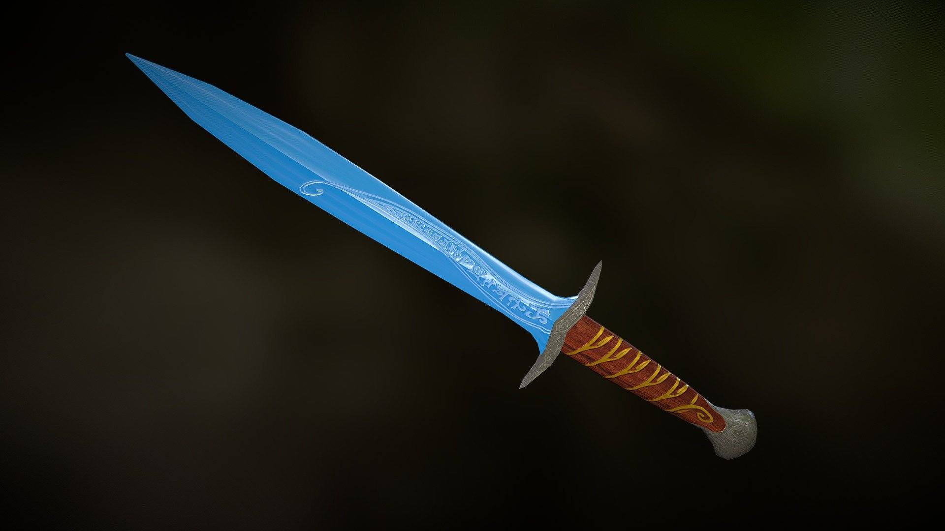 Sting Sword glowing. (Lord of the Rings) 3D model by MrLeighHall