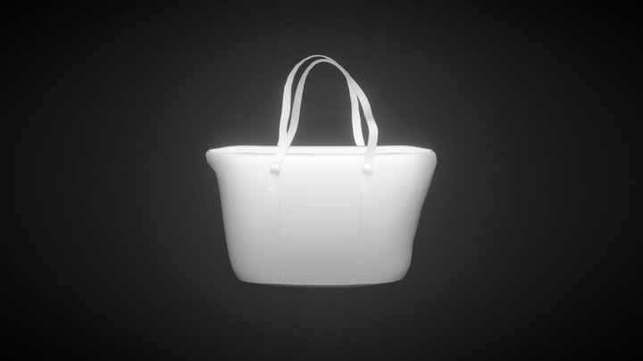 Large Tote Bag Gray 3D Model