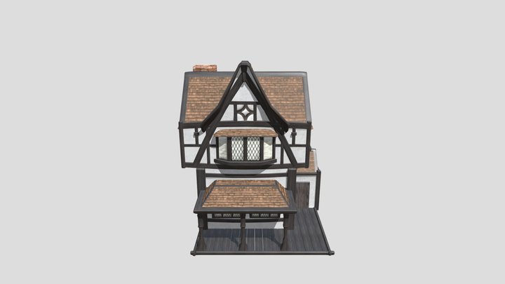 TP1_Création 3D II_Maison avec texture générique 3D Model
