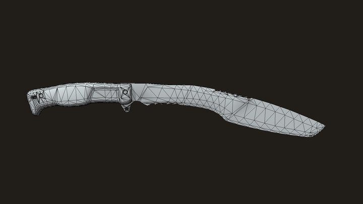 Kukri Knife - Low Poly 3D Model