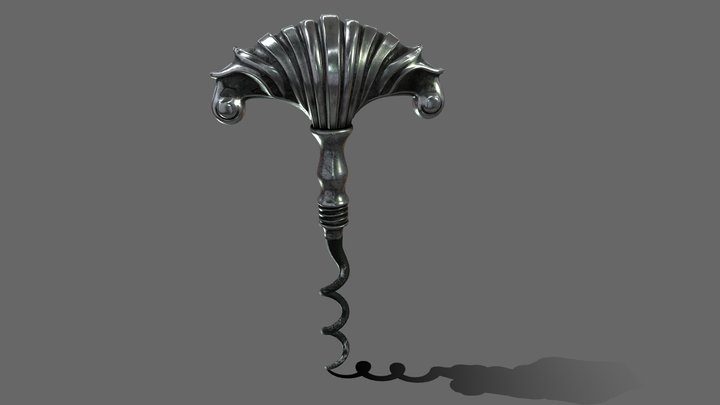 silver corkscrew – Gratis 3D-model STL