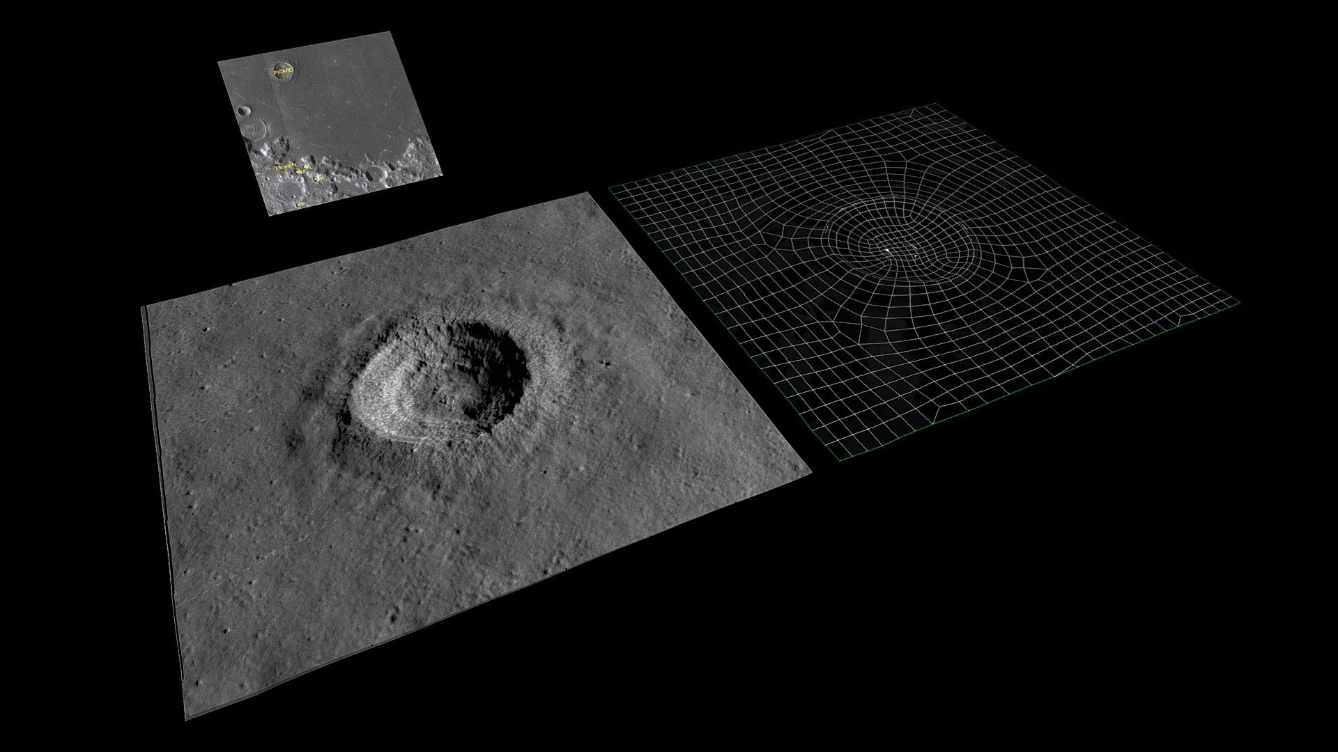 Picard (crater) - light terrain mesh example