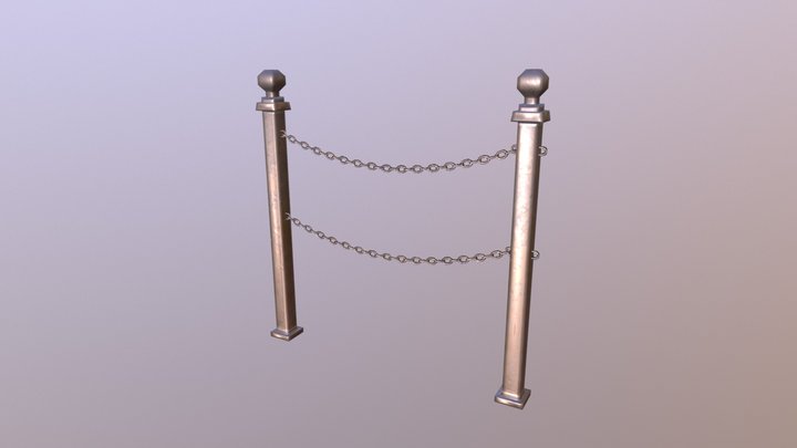 Street Props - Chain Fence 3D Model