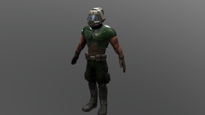 Doomguy 3D Model