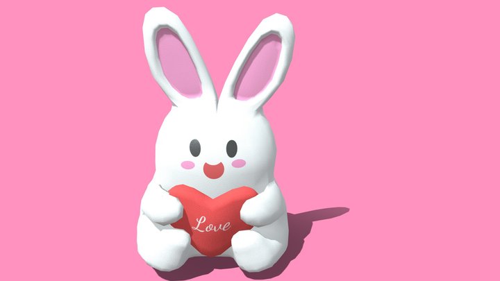 Cute bunny toy (LP) 3D Model