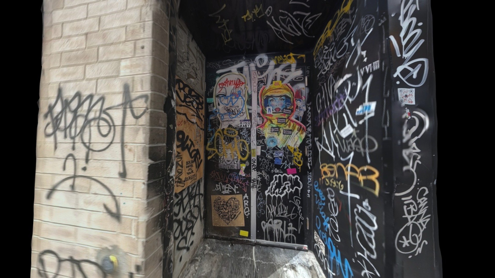 New York City graffiti doorway