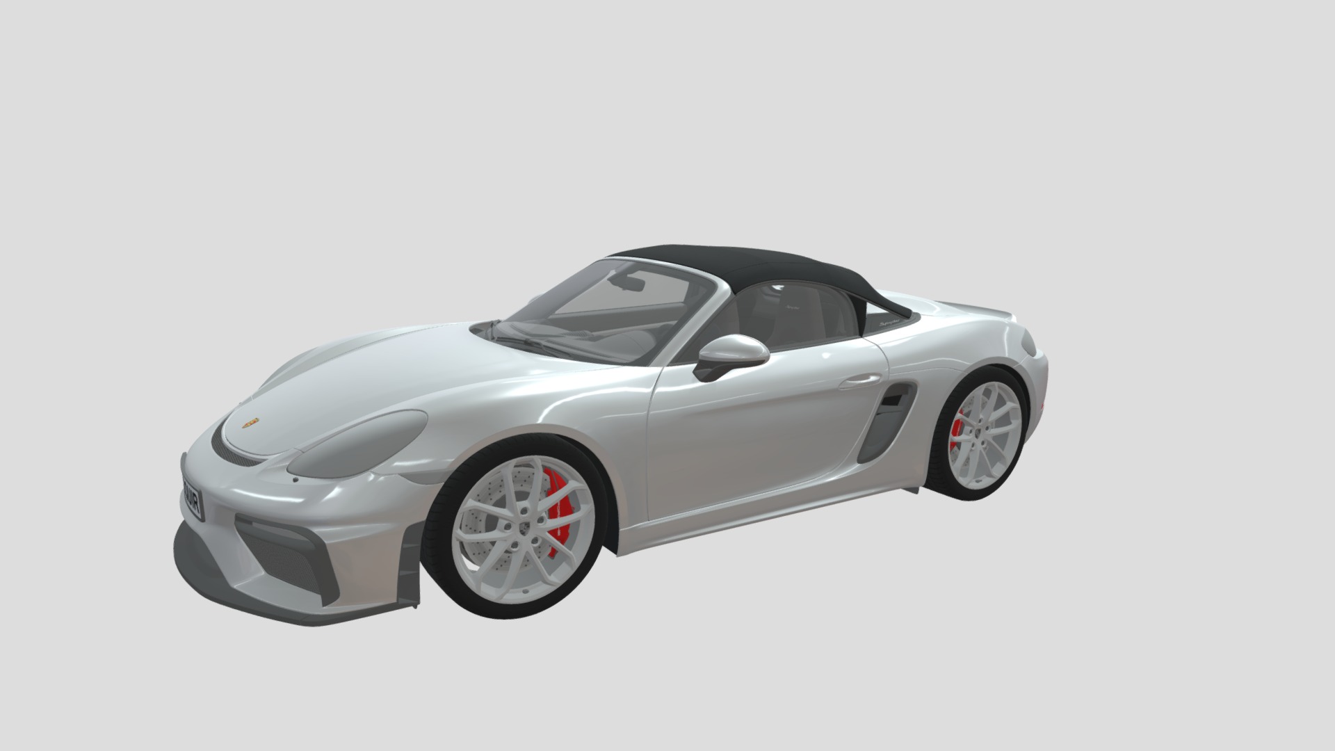 3D model Porsche 718 Boxster Spyder 2020 - This is a 3D model of the Porsche 718 Boxster Spyder 2020. The 3D model is about a white sports car.