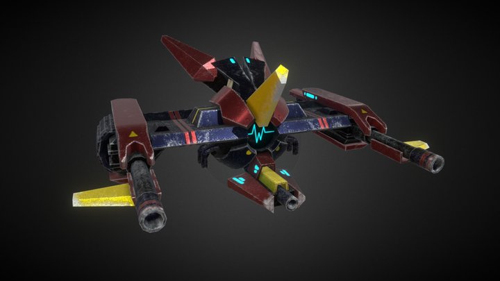 Scifi Drone Idle Animation 3D Model